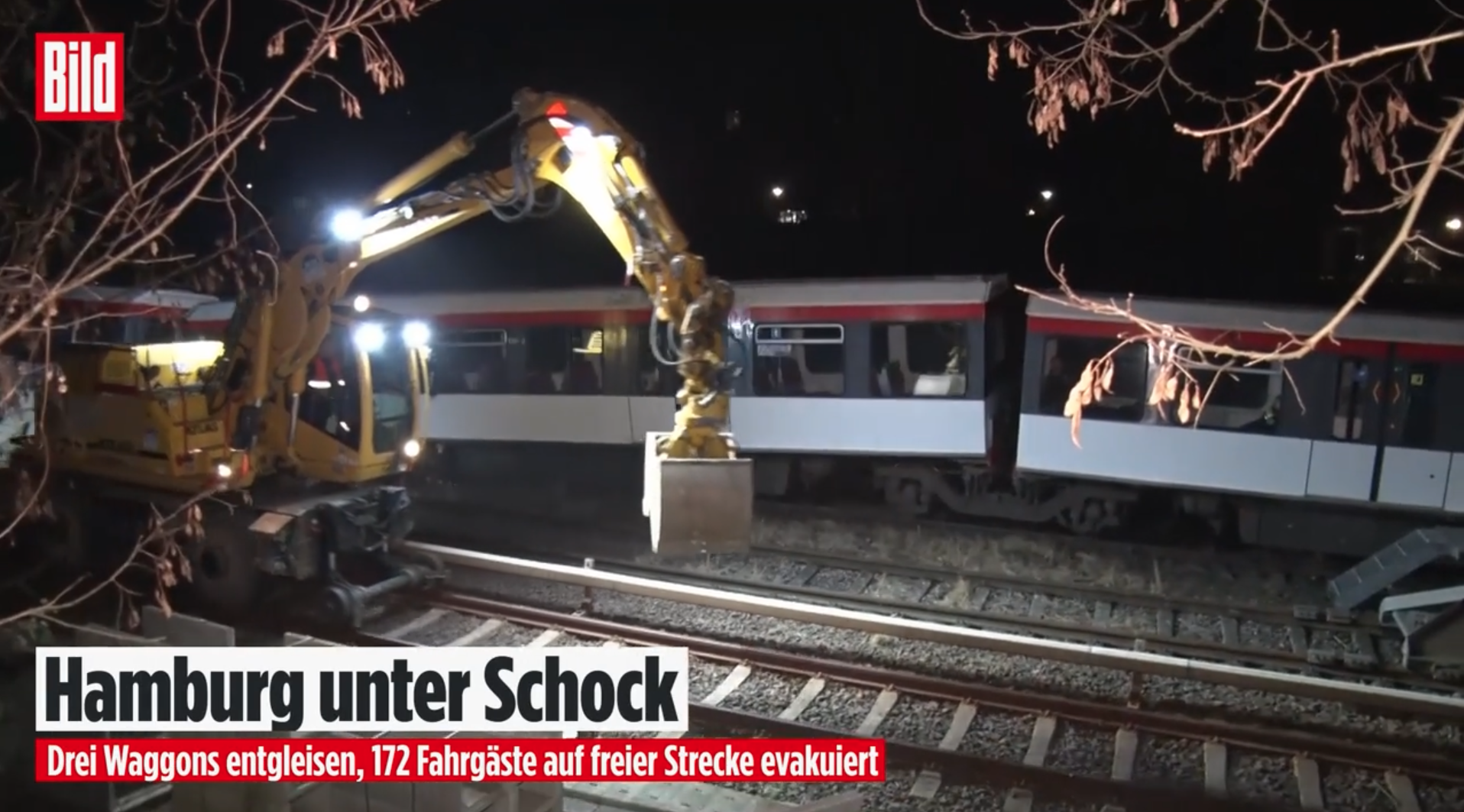 U-Bahn in Hamburg entgleist – 172 Fahrgäste evakuiert